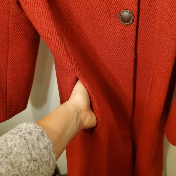 Women Chadwick's Red Coat Wool Blend - Picture 4 of 5